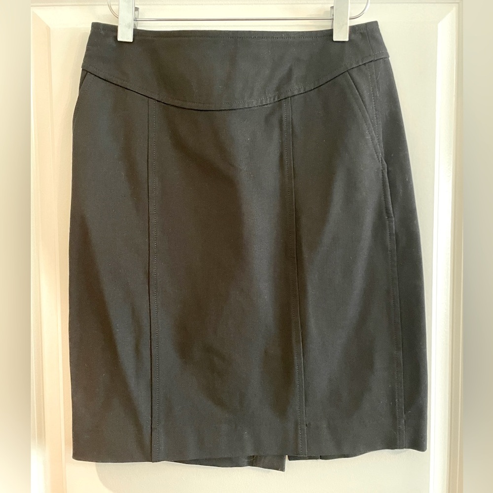 NWOT Banana Republic Black Cotton Blend Pencil Skirt size 0P